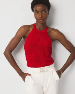 Pointelle Sweater Halter Top*White House Black Market Outlet