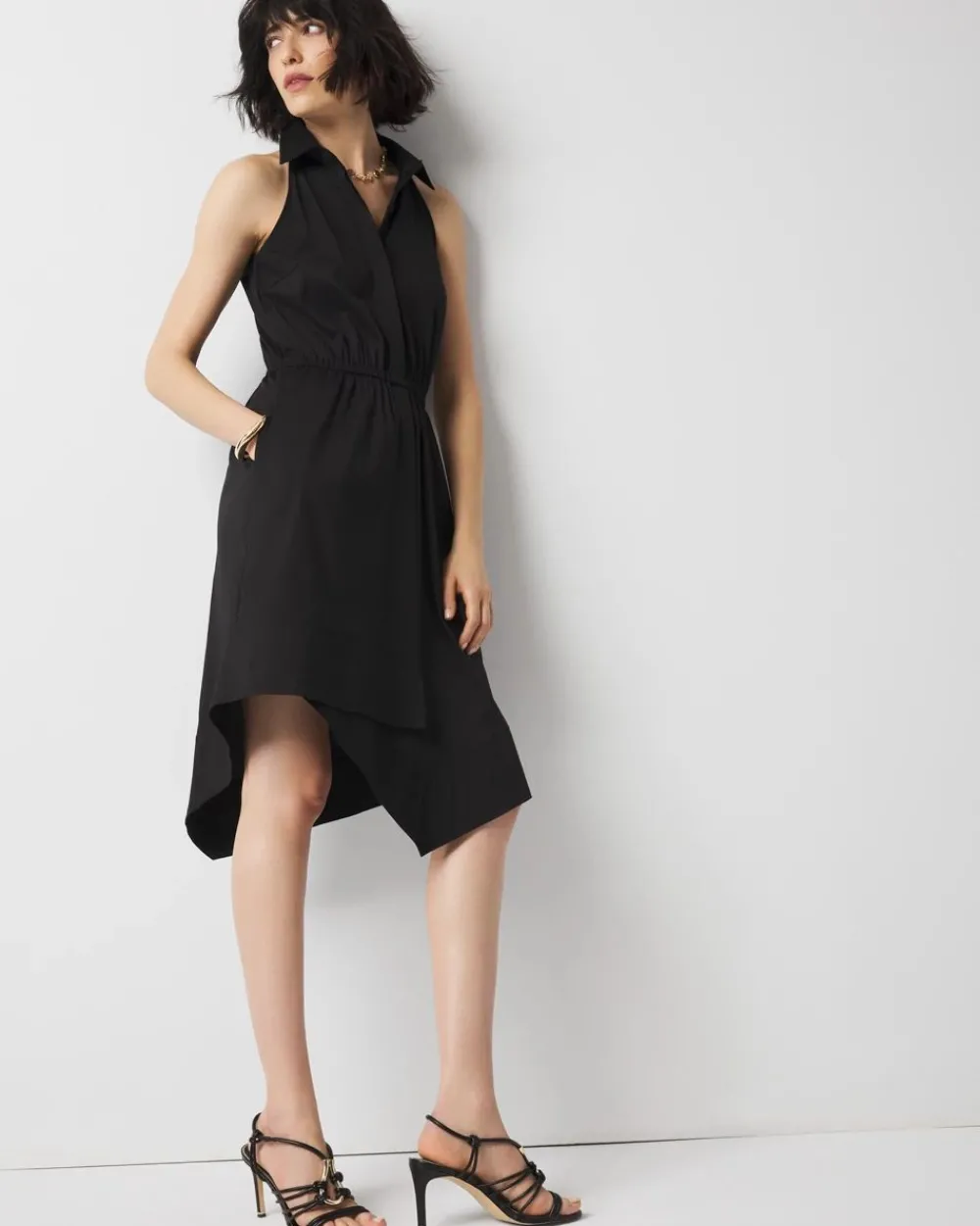Poplin Halter Shirt Dress*White House Black Market Outlet