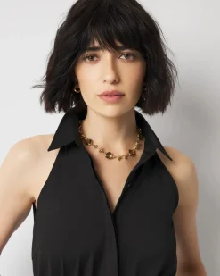 Poplin Halter Shirt Dress*White House Black Market Outlet