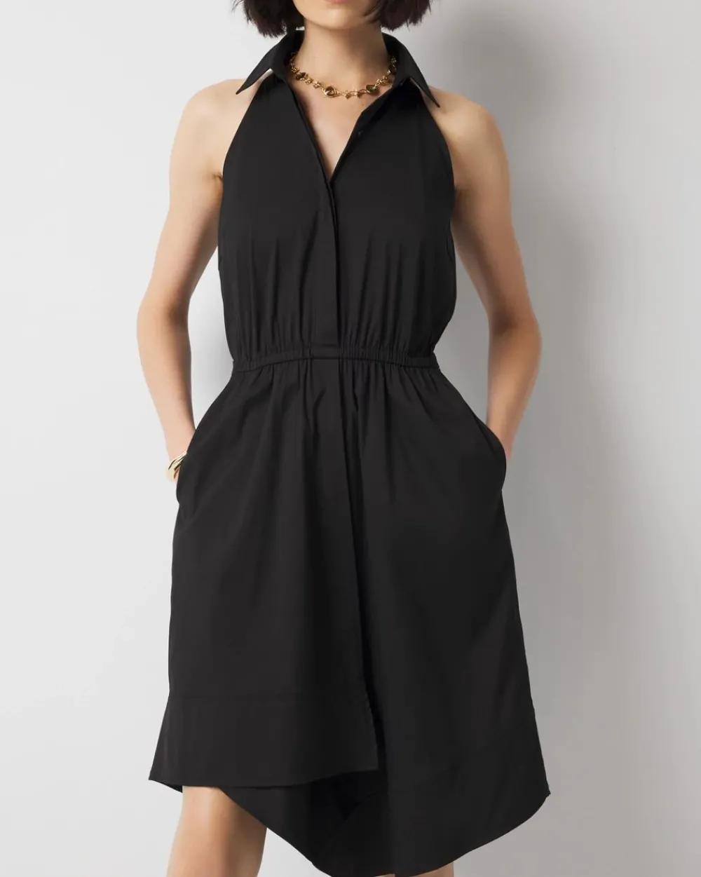 Poplin Halter Shirt Dress*White House Black Market Outlet
