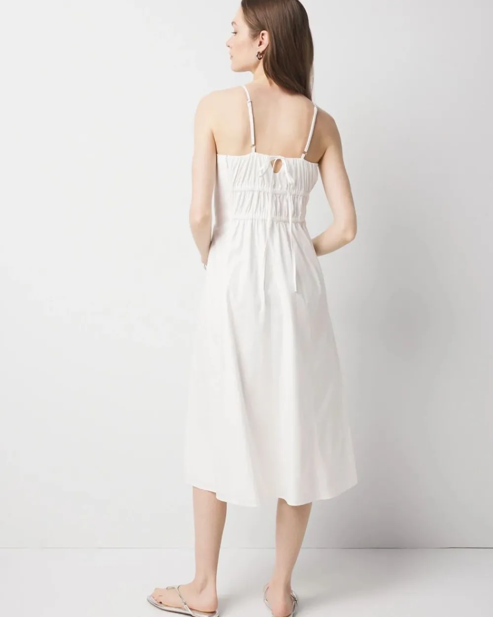 Poplin Tie Back Midi Dress*White House Black Market Fashion