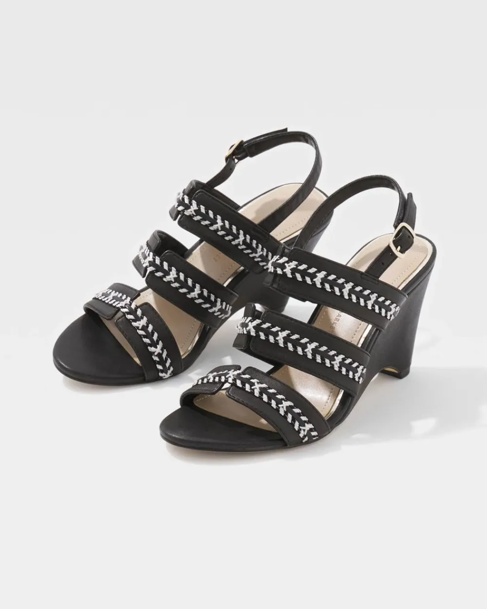 Raffia Whipstitch Wedge Sandal*White House Black Market Fashion