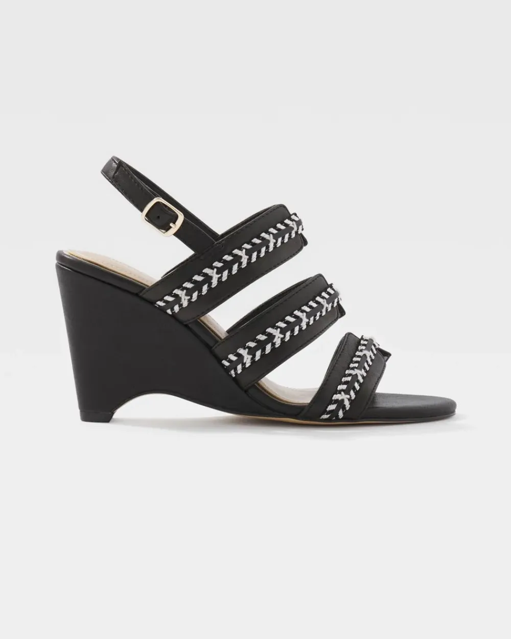 Raffia Whipstitch Wedge Sandal*White House Black Market Fashion
