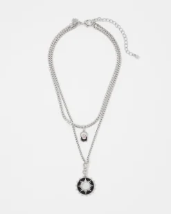 Silver Onyx Charm Necklace*White House Black Market Online