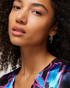 Silver Small Pave Hoop Earrings*White House Black Market Online