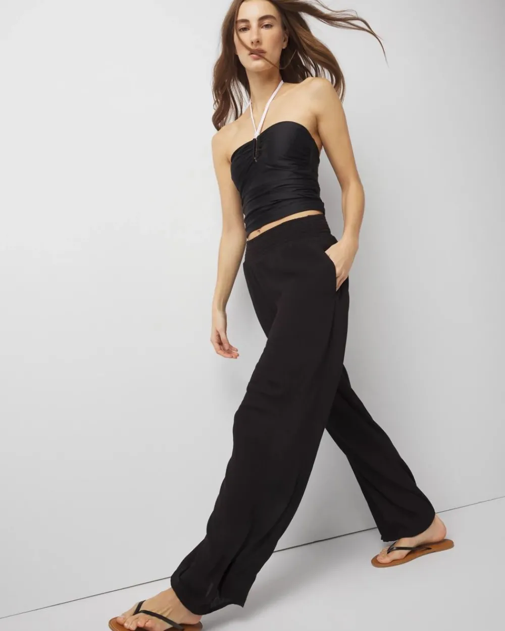 Smocked Waist Coverup Pant*White House Black Market Outlet