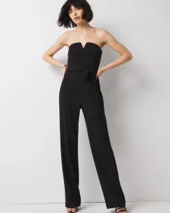 Strapless V-Neck Wide Leg Jumpsuit*White House Black Market Fashion