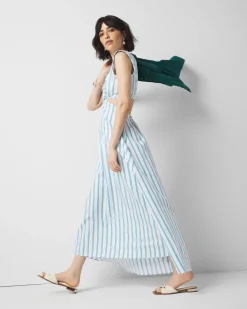 Striped Cotton Midi Dress*White House Black Market Outlet
