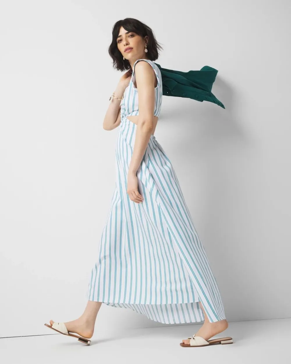 Striped Cotton Midi Dress*White House Black Market Outlet
