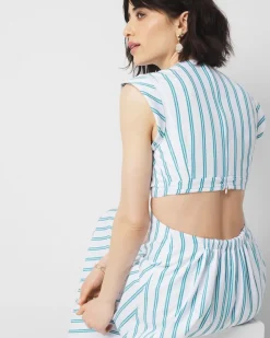 Striped Cotton Midi Dress*White House Black Market Outlet
