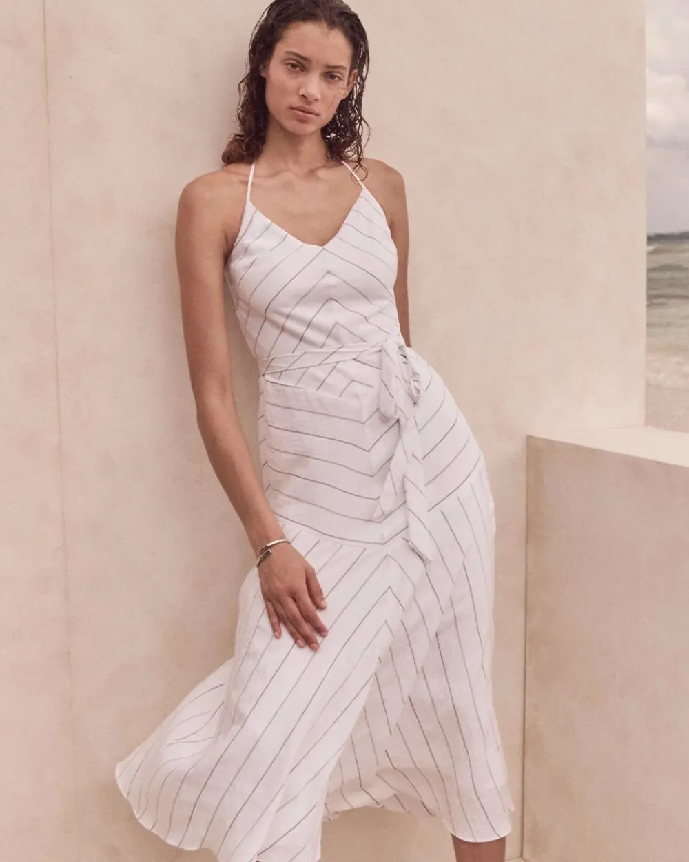 Tie-Waist Halter Dress*White House Black Market Online