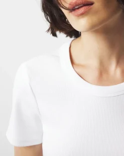 WHBM FORME™ Ribbed Stretch Button Shoulder Tee*White House Black Market New