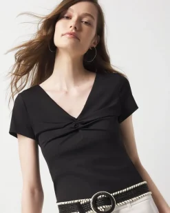 WHBM FORME™ All Ways Stretch Twist Front Tee*White House Black Market Discount