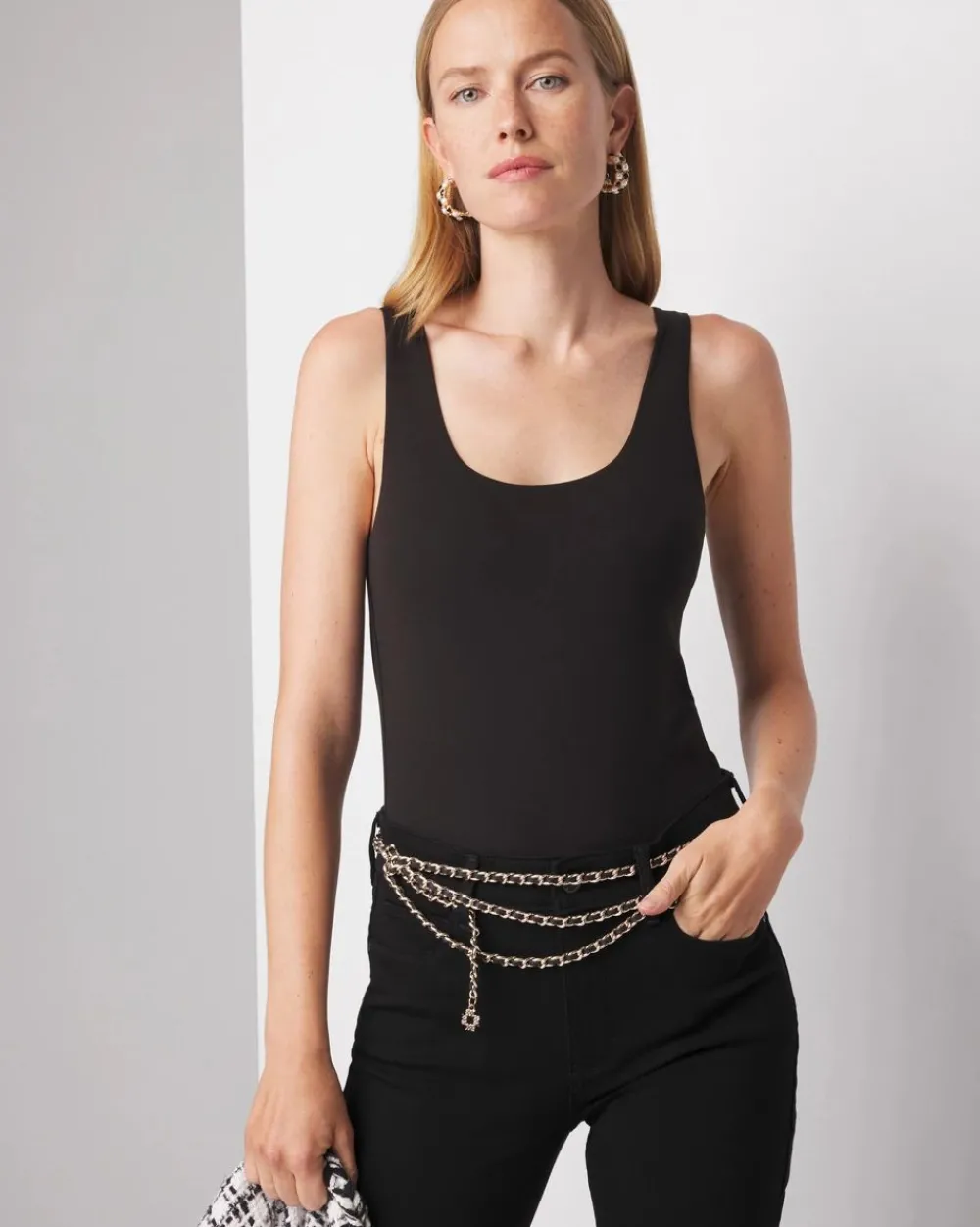 WHBM FORME™ All Ways Stretch Dual Neck Tank*White House Black Market New