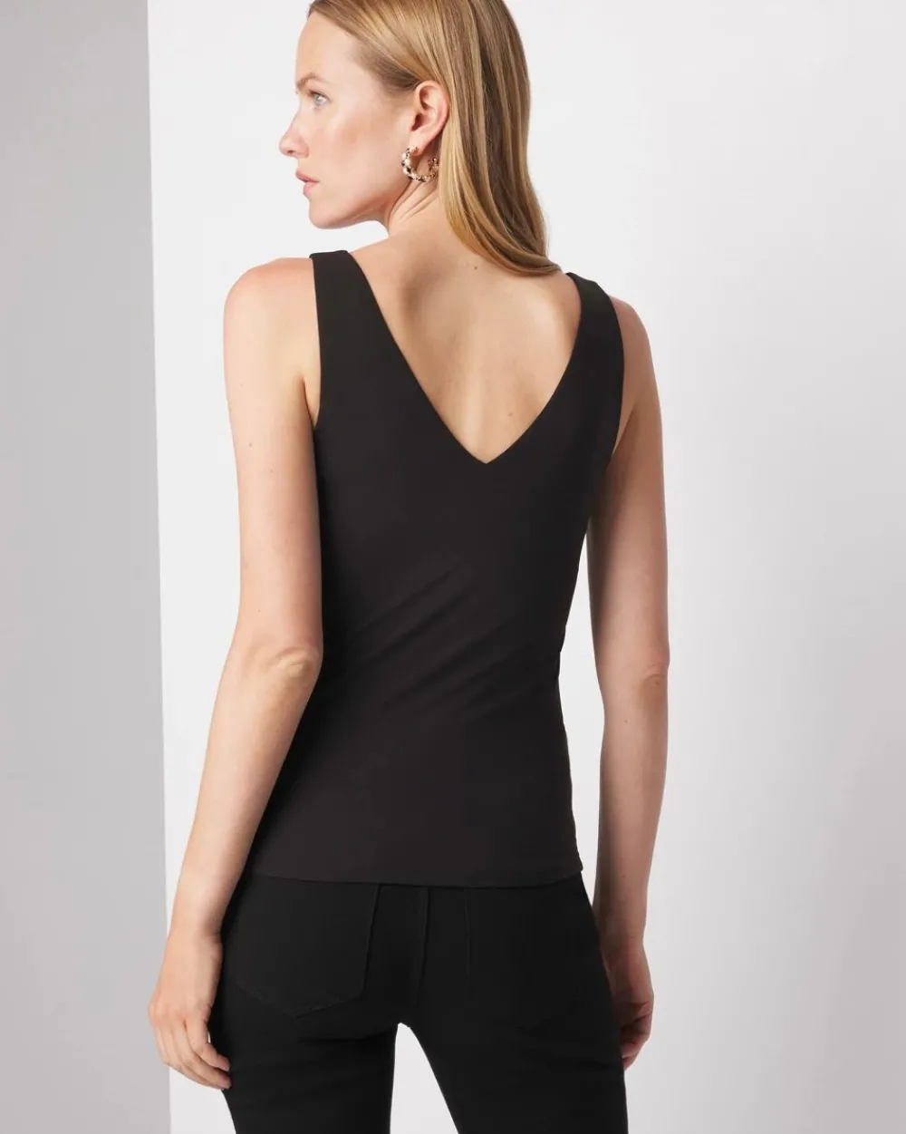 WHBM FORME™ All Ways Stretch Dual Neck Tank*White House Black Market New