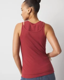 WHBM FORME™ Ribbed Stretch Layered Tank*White House Black Market New