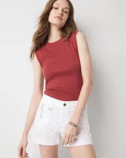WHBM FORME™ Ribbed Stretch Ruched Side Tank*White House Black Market Discount