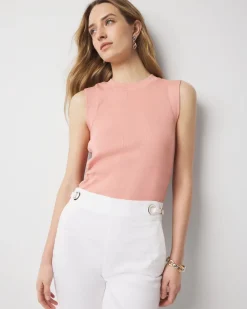 WHBM FORME™ Ribbed Stretch Ruched Side Tank*White House Black Market Clearance