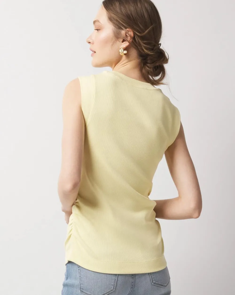 WHBM FORME™ Ribbed Stretch Ruched Side Tank*White House Black Market New