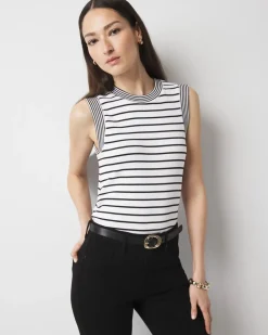 WHBM FORME™ Ribbed Stretch Ruched Side Tank*White House Black Market Discount