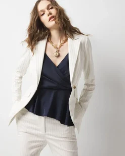 WHBM® One-Button Blazer in Pinstripe*White House Black Market Discount