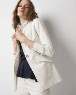 WHBM® One-Button Blazer in Pinstripe*White House Black Market Discount