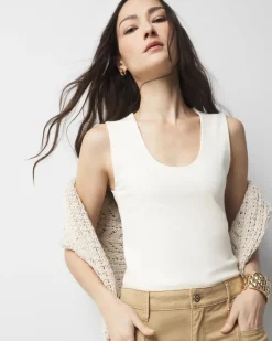 WHBMFORME™ All Ways Stretch Scoop Neck Shell*White House Black Market Fashion