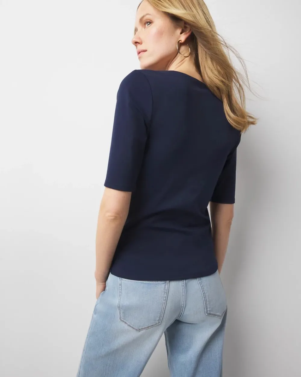 WHBMFORME™ All Ways Stretch Elbow-Sleeve Tee*White House Black Market New