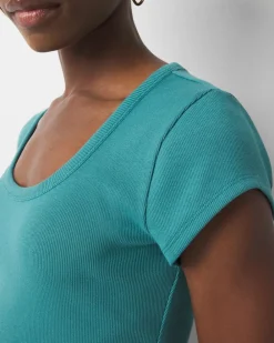 WHBMFORME™ Ribbed Stretch Scoop Neck Tee*White House Black Market Hot